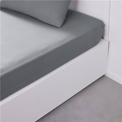 Essential drap housse 140x190 23cm coton acier
