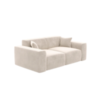 Novage canapé 3 places en tissu velours crème