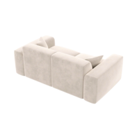 Novage canapé 3 places en tissu velours crème