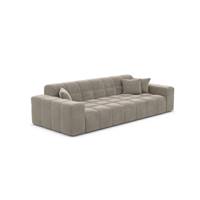 Lodce canapé 3 places en velours beige foncé