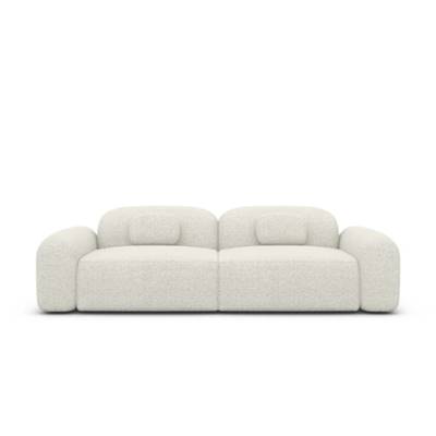 Nabucca canapé 3 places en tissu bouclé blanc