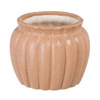 Amell vase rose saumon en céramique granuleux