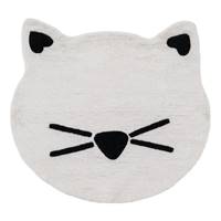 Suivre petit tapis chat en coton noir et blanc
