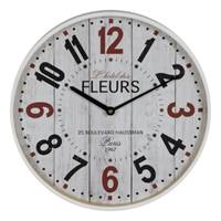 Flow horloge en bois blanche chiffres colorés Ø40cm