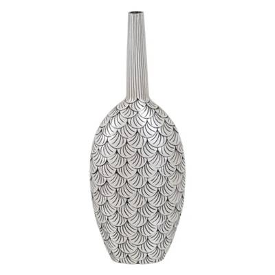 Akcia vase en polyurésine noir et blanc H76cm
