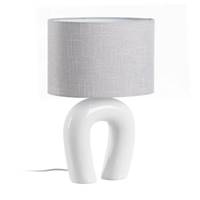 Monarch lampe de table en céramique blanc gris 1 arche