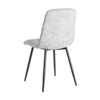Mantis chaise matelassée marbrée en tissu gris/blanc pieds métal