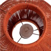 Razzo lampe de table en corde de papier orange style lampion H28,5cm