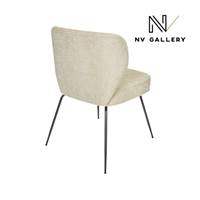 Valo chaise en tissu tweed sable et métal noir