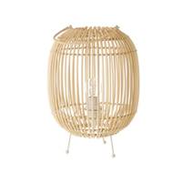 Buri grande lampe métal et osier naturel H31