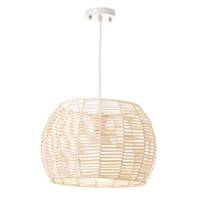 Buri suspension arrondie mtal et osier naturel clair H23