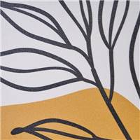 Cotton Tableau imprimé motifs feuille jaune 51x71cm