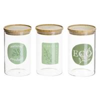 Partage bocaux de cuisine vert borosilicate et bambou