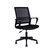 Dylan chaise de bureau en tissu noir simple réglable à roulettes