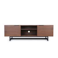 Chalet meuble TV bois noyer et mtal noir 150