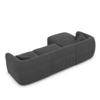 Gankeri canapé d'angle gauche en tissu texturé gris anthracite