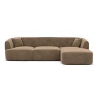 Gankeri canapé d'angle droit en velours marron