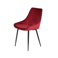 Bari chaise en velours rouge