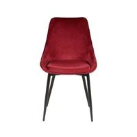 Bari chaise en velours rouge