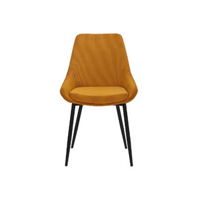 Bari chaise en velours côtelé jaune curry