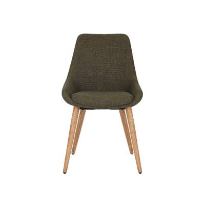 Bari chaise en tissu kaki pieds chêne