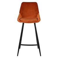 Bari chaise de bar velours cognac H74cm
