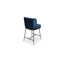 Valo tabouret de bar velours bleu nuit