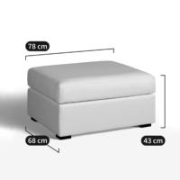 Adria pouf tissu gris clair rectangulaire