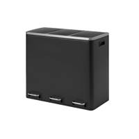 Colter poubelle tri slectif 3 bacs noir