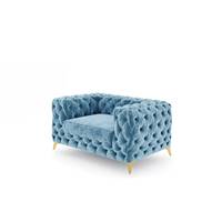 Bali fauteuil en velours bleu