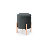 Asare pouf avec rangement gris nuit