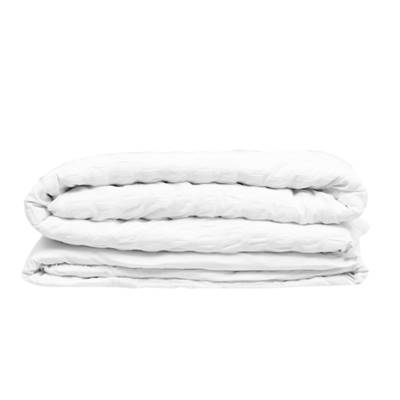 Housse de couette polycoton seersucker blanc 180x280