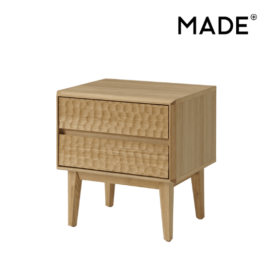 Abbon table de chevet chêne massif naturel