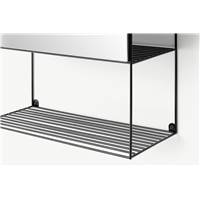 Calypso étagère murale avec miroir, métal noir