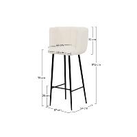 Lisboa chaise de bar en tissu bouclé beige H75