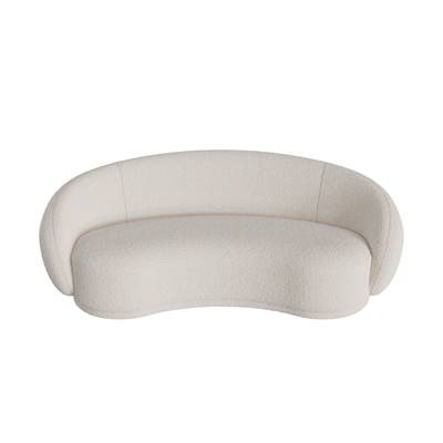 Wallasy canapé 3 places en tissu bouclé blanc