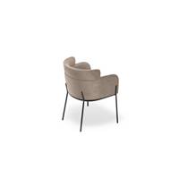 Baita chaise velours gris taupe et pieds métal noir