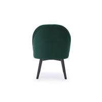 Bill chaise velours vert et pieds bois noir