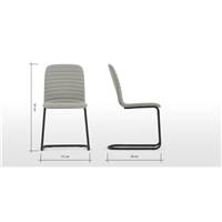 Cata chaise cantilever matelassée gris marne