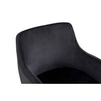 Dakota fauteuil en velours et en métal couleur noir