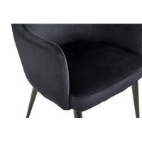 Dakota fauteuil en velours et en métal couleur noir