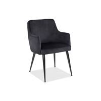 Dakota fauteuil en velours et en métal couleur noir