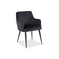 Dakota fauteuil en velours et en mtal couleur noir
