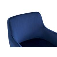 Dakota fauteuil en velours et en métal couleur bleu nuit