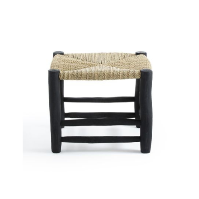 Hali tabouret tressé en bois noir