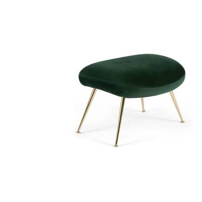 Moby repose-pieds velours vert sapin et laiton