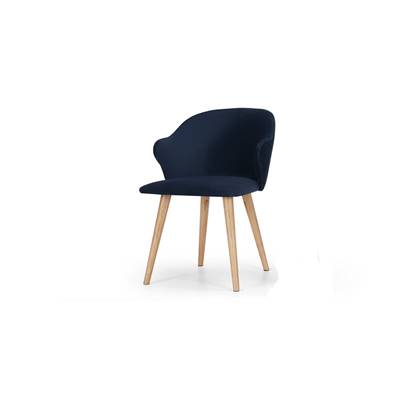 Sigrid chaise velours bleu roi et chêne