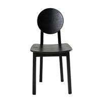Mona chaise noire en frne dossier rond