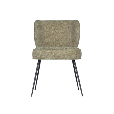 Valo chaise en tweed taupe et métal noir