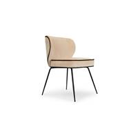 Valo chaise velours beige et métal noir